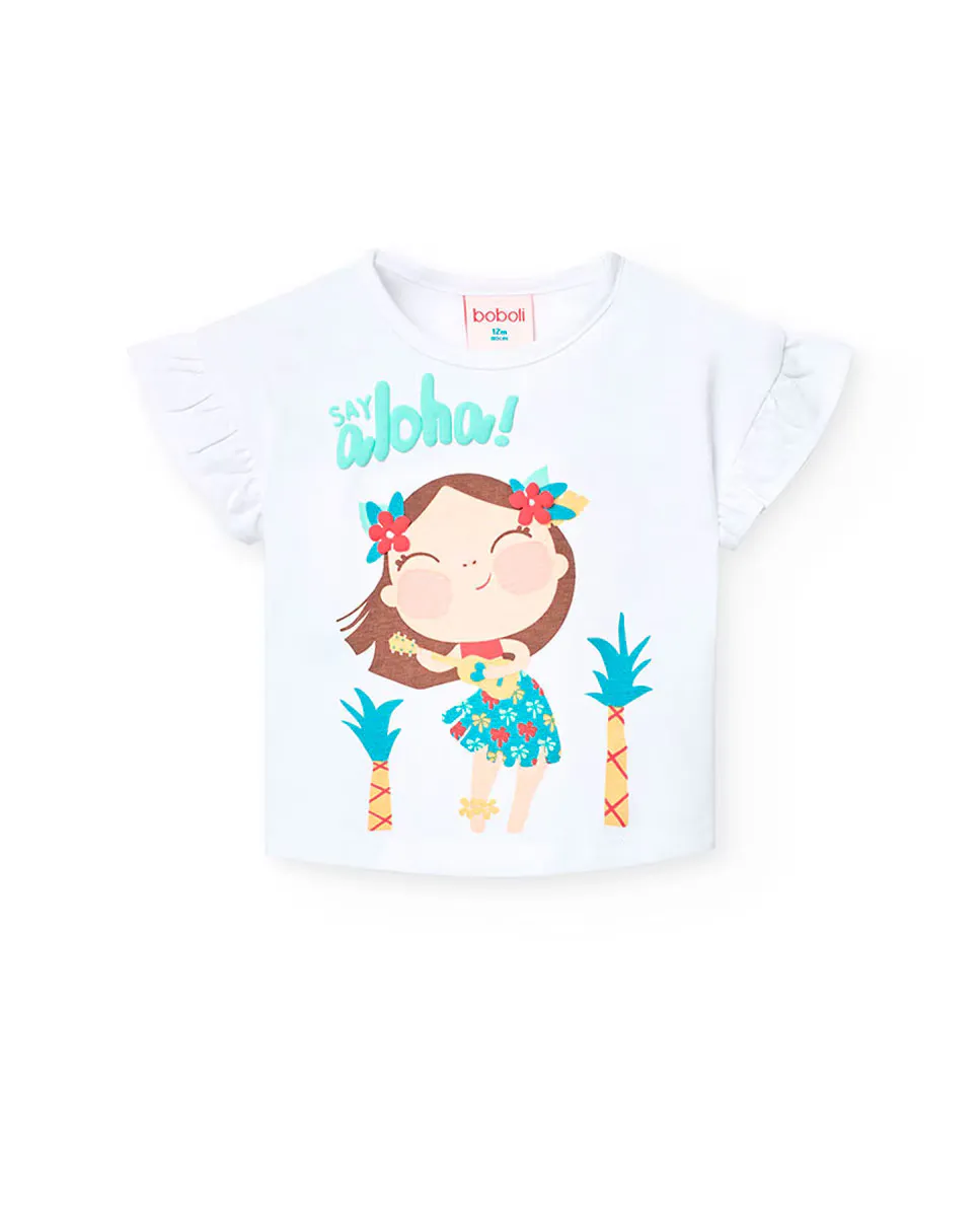 Футболка для девочек с короткими рукавами и круглым вырезом Boboli, белый
Футболка для девочек с короткими рукавами и круглым вырезом Boboli, белый