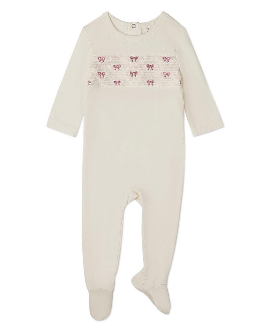 Детский комбинезончик для девочек с присборенной отделкой и бантом MeMoi, Winter white
Детский комбинезончик для девочек с присборенной отделкой и бантом MeMoi, Winter white