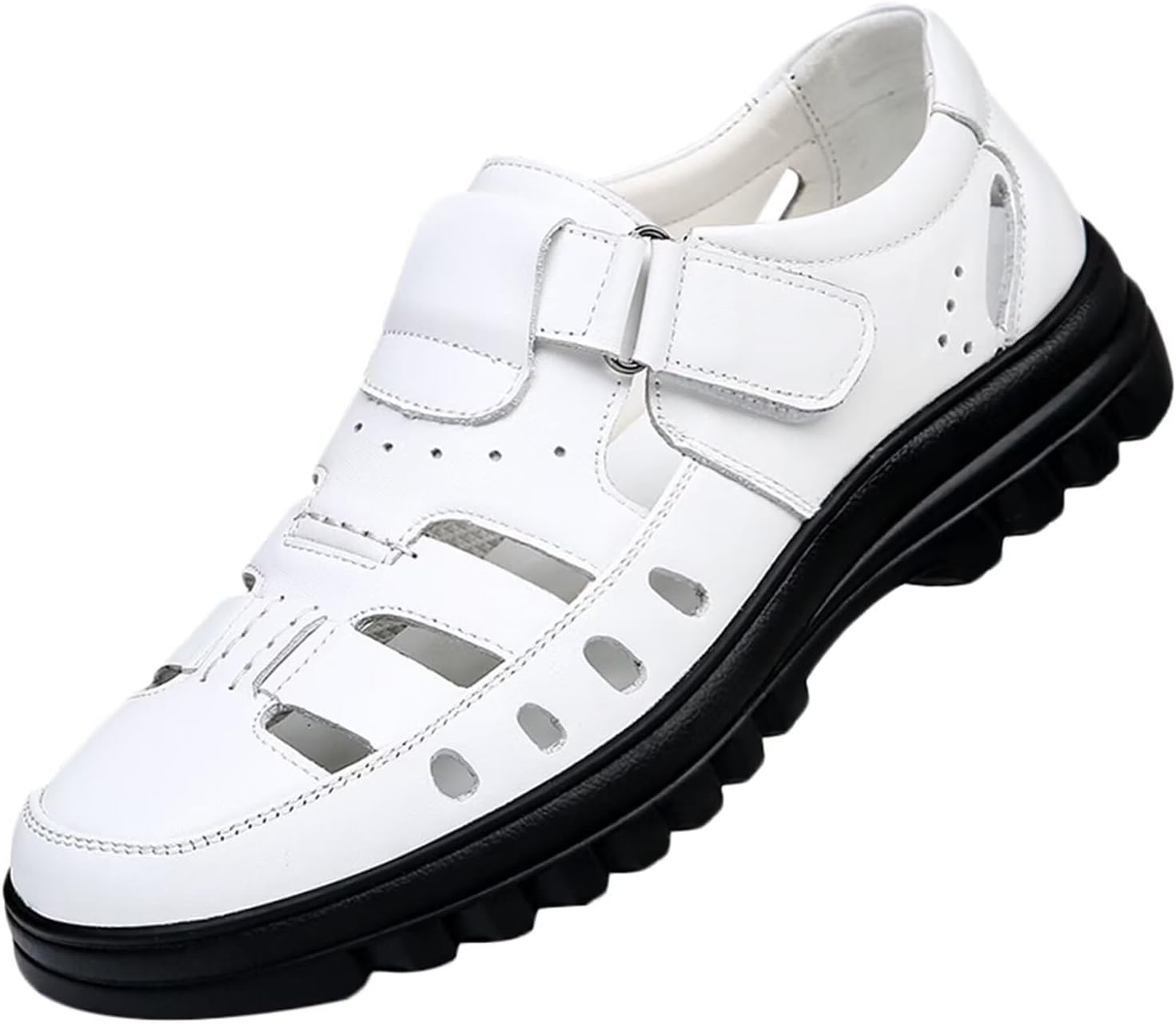 Мужские спортивные сандалии HNVAVQ, кожаные, с закрытым носком, сандалии-фишеры для улицы, прогулок, повседневные пляжные летние кожаные туфли, белый
Мужские спортивные сандалии HNVAVQ, кожаные, с закрытым носком, сандалии-фишеры для улицы, прогулок, повседневные пляжные летние кожаные туфли, белый