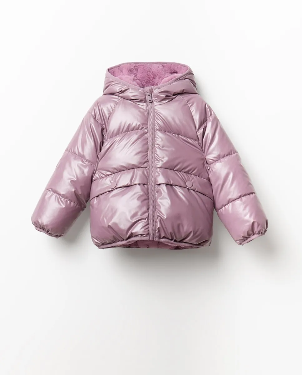 Двустороннее блестящее пальто Sfera, баклажановый
Двустороннее блестящее пальто Sfera, баклажановый