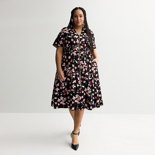 Платье миди на молнии Plus size Nine West, Black Darya Floral
Платье миди на молнии Plus size Nine West, Black Darya Floral