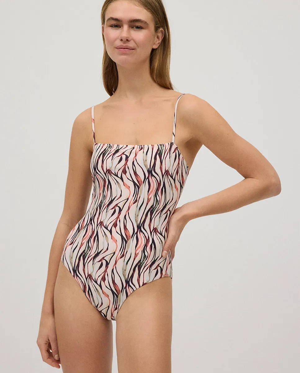 Купальник с принтом и прямым вырезом Ysabel Mora, мультиколор 
Купальник с принтом и прямым вырезом Ysabel Mora, мультиколор