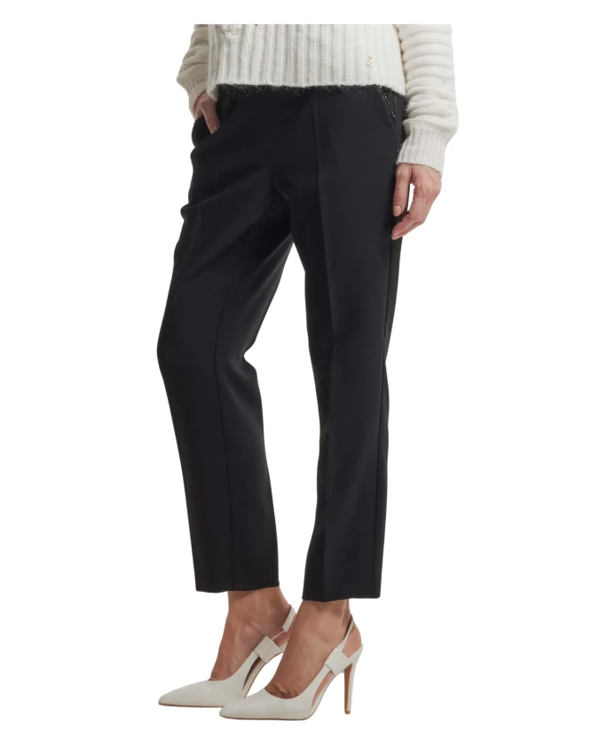 Элегантные брюки с блестящими деталями Kocca, черный
Элегантные брюки с блестящими деталями Kocca, черный