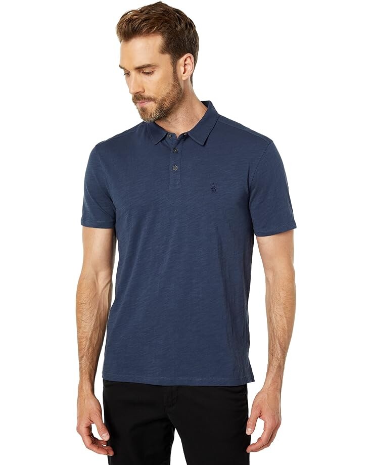 Поло John Varvatos Victor Short Sleeve Slub Cotton w/ Peace Sign Embroidery K5787Y2, цвет Oiled Blue
Поло John Varvatos Victor Short Sleeve Slub Cotton w/ Peace Sign Embroidery K5787Y2, цвет Oiled Blue