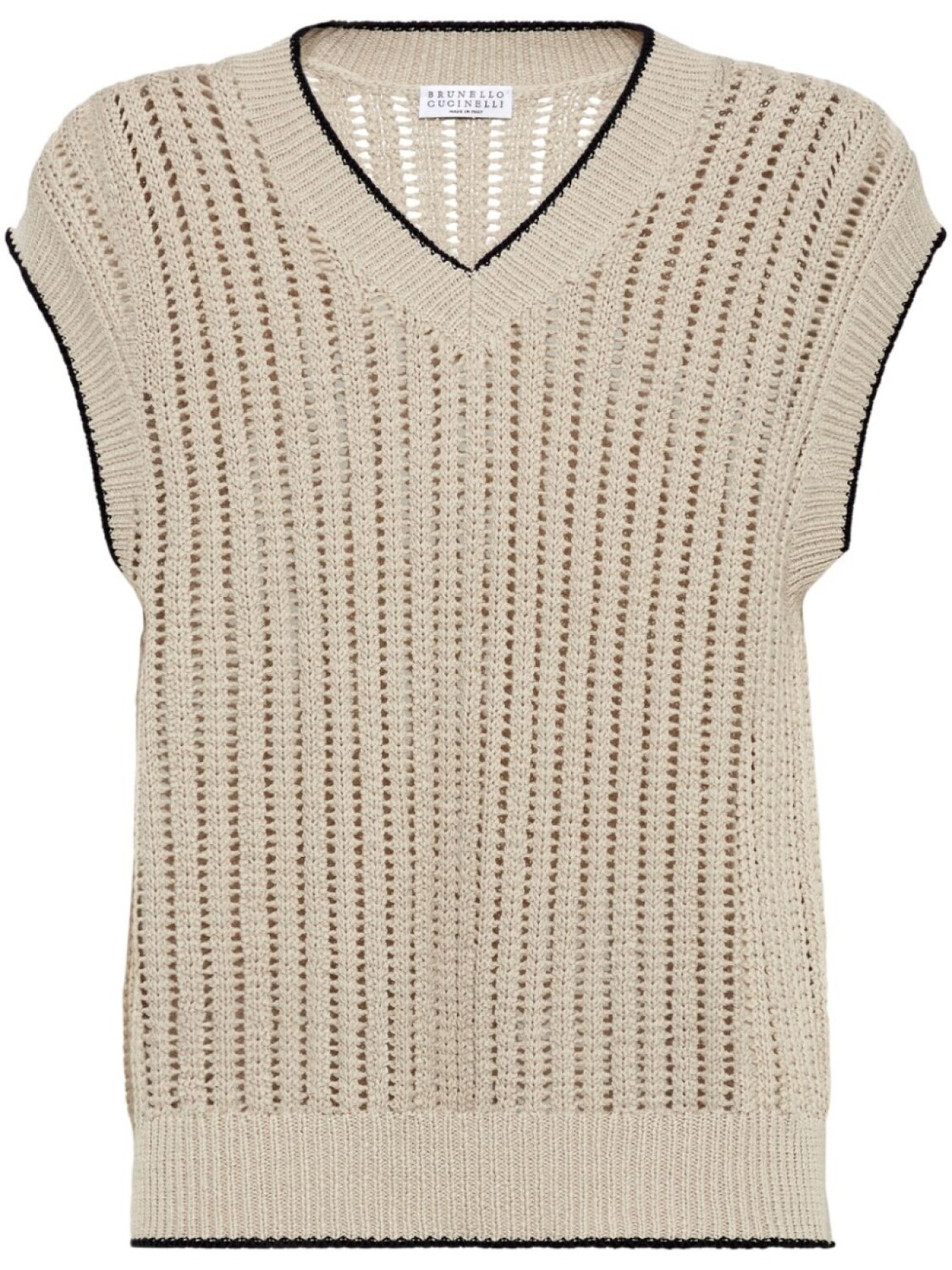 Жилет Brunello Cucinelli с деталями Monili, нейтральный 
Жилет Brunello Cucinelli с деталями Monili, нейтральный