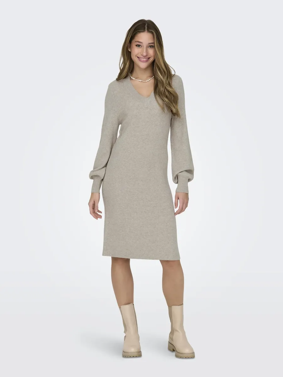 Only трикотажное платье "ONLKATIA LS V-NECK DRESS NCA KNT", цвет Mocha Meringue Detail:Melange 
Only трикотажное платье "ONLKATIA LS V-NECK DRESS NCA KNT", цвет Mocha Meringue Detail:Melange