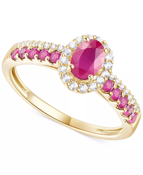 Кольцо с овальным венцом из 14-каратного белого золота с сапфиром (1 карат) и бриллиантом (1/6 карата) (также доступно с рубинами и изумрудами) Macy'S, ruby
Кольцо с овальным венцом из 14-каратного белого золота с сапфиром (1 карат) и бриллиантом (1/6 карата) (также доступно с рубинами и изумрудами) Macy'S, ruby