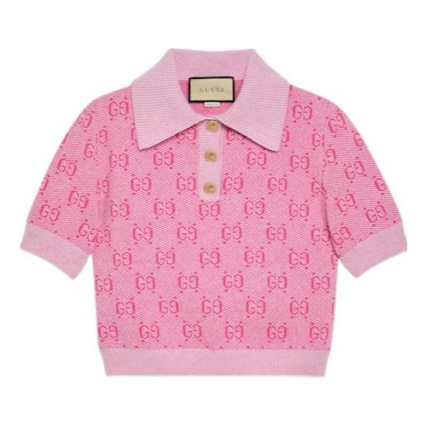 Поло (WMNS) Gucci GG Wool Jacquard Polo Shirt 'Pink'
Поло (WMNS) Gucci GG Wool Jacquard Polo Shirt 'Pink'