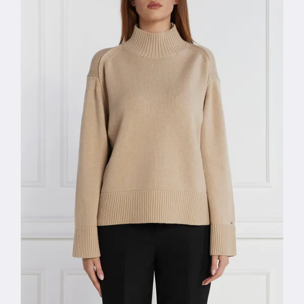 Водолазка свободного кроя с добавлением шерсти Tommy Hilfiger, бежевый