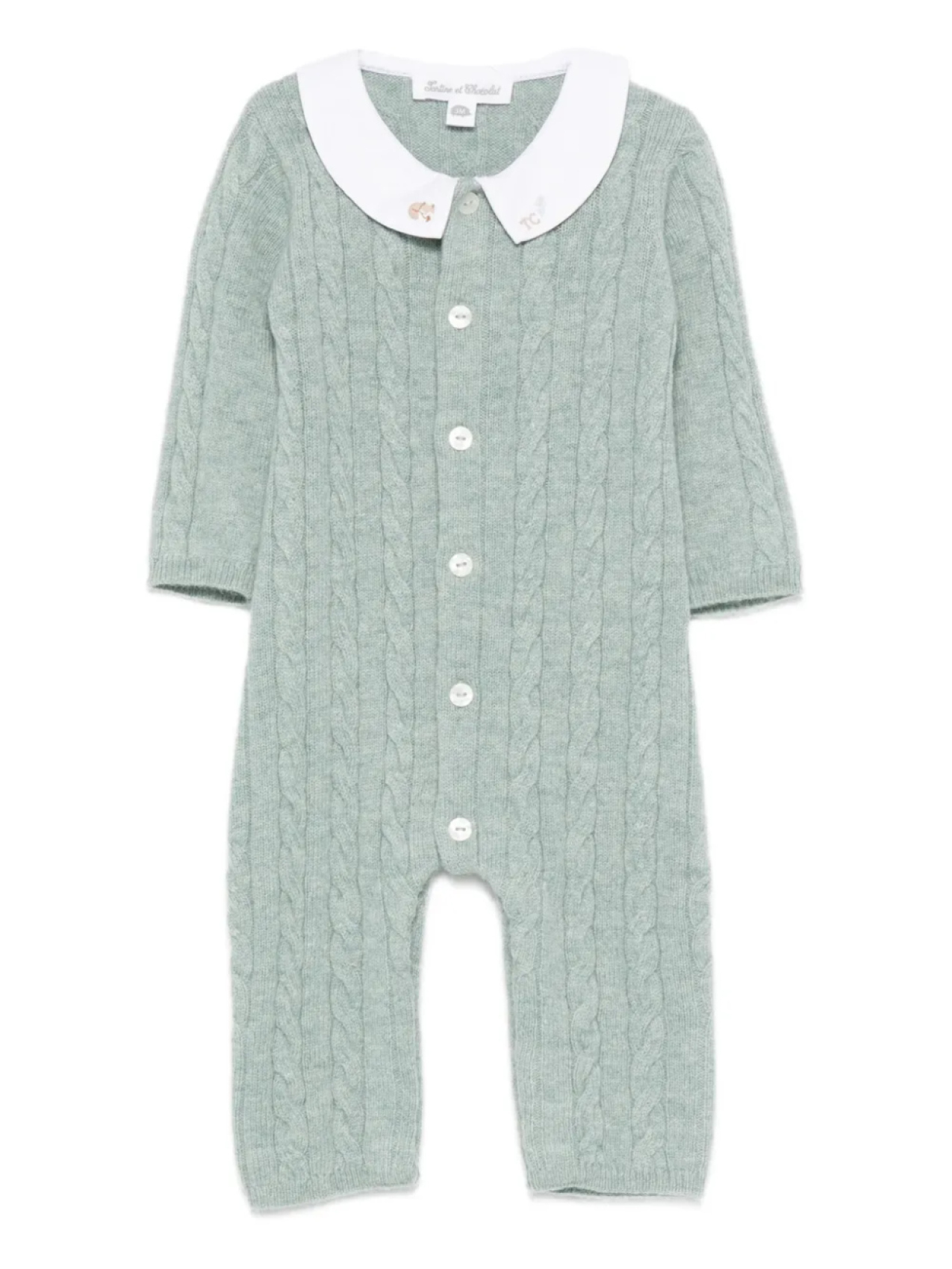 Комбинезон косой вязки Tartine Et Chocolat с воротником Питера Пэна, зеленый
Комбинезон косой вязки Tartine Et Chocolat с воротником Питера Пэна, зеленый