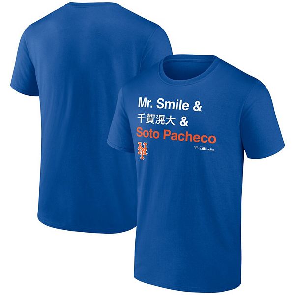 Футболка мужская Juan Soto Royal New York Mets Mr Smile and Soto Pacheco Fanatics
Футболка мужская Juan Soto Royal New York Mets Mr Smile and Soto Pacheco Fanatics