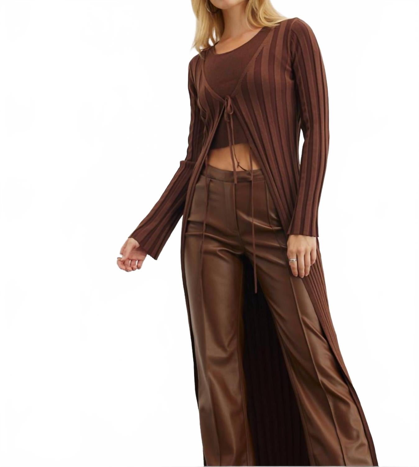 Радиационный комбинированный макси-кардиган в карамельном цвете SOVERE, Carob
Радиационный комбинированный макси-кардиган в карамельном цвете SOVERE, Carob