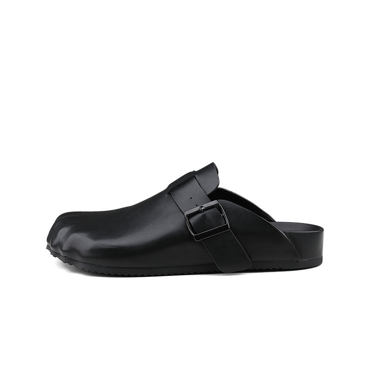 HANQIAORIJI Бесполые тапочки с закрытым носком серии Broken Cocoon из матовой кожи черного цвета, цвет Matte Leather Black
HANQIAORIJI Бесполые тапочки с закрытым носком серии Broken Cocoon из матовой кожи черного цвета, цвет Matte Leather Black