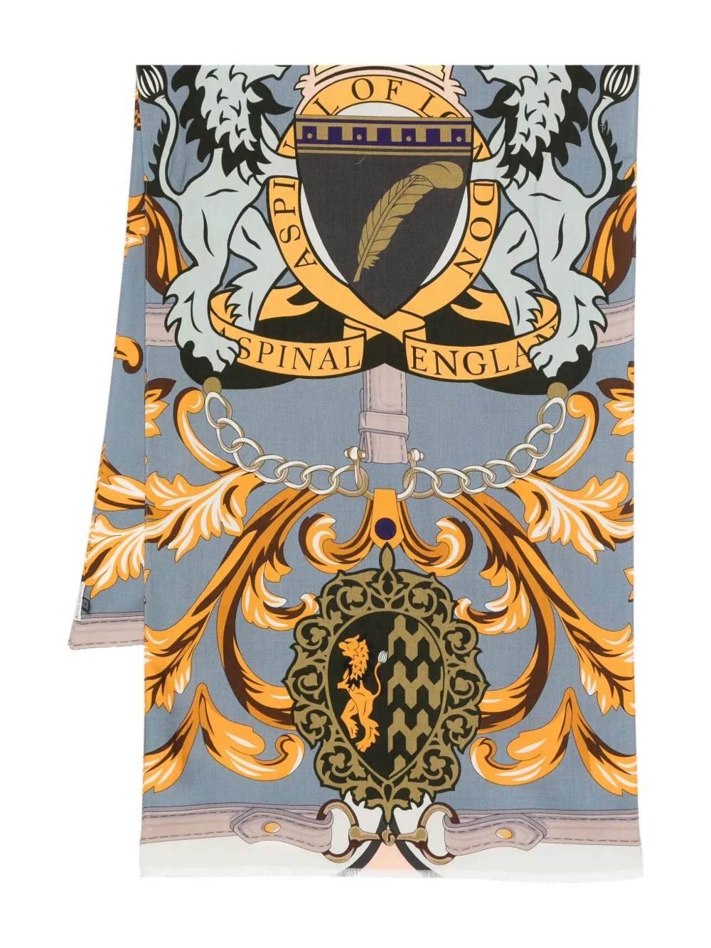 Шелковый платок с принтом Aspinal Of London, синий 
Шелковый платок с принтом Aspinal Of London, синий