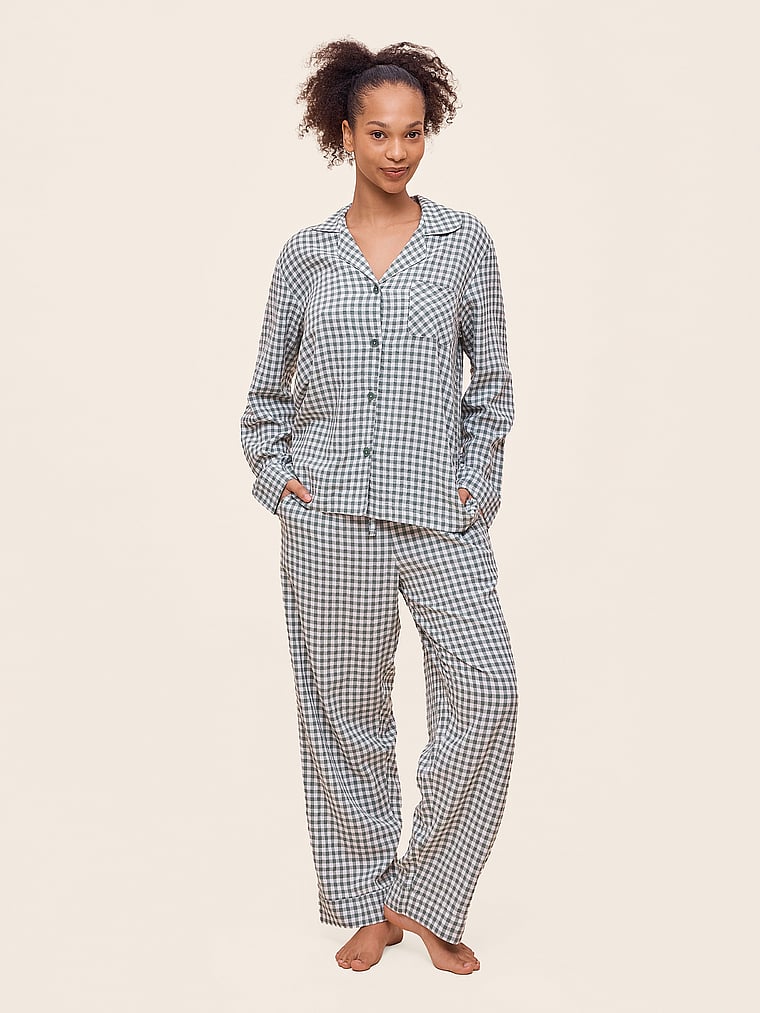 Пижамный комплект в полоску в клетку в пол Papinelle, moss
Пижамный комплект в полоску в клетку в пол Papinelle, moss