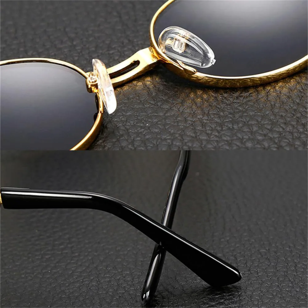 Круглые солнцезащитные очки для женщин, винтажные, мужские, в стиле панк, с металлической оправой, зеркальным покрытием, защита от УФ-излучения UV400 MTZJH, 3
Круглые солнцезащитные очки для женщин, винтажные, мужские, в стиле панк, с металлической оправой, зеркальным покрытием, защита от УФ-излучения UV400 MTZJH, 3