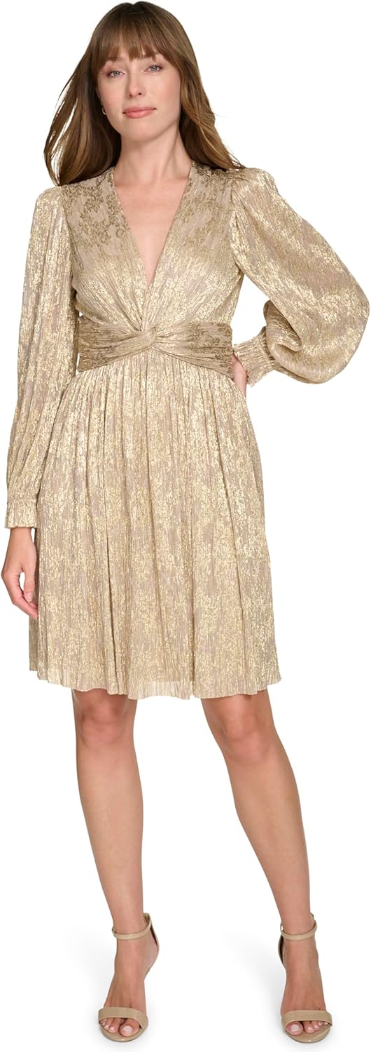 Женское платье Tommy Hilfiger с V-образным вырезом, перекрученной талией, плиссированными манжетами, облегающим силуэтом и расклешенным лифом, Nude/Gold
Женское платье Tommy Hilfiger с V-образным вырезом, перекрученной талией, плиссированными манжетами, облегающим силуэтом и расклешенным лифом, Nude/Gold