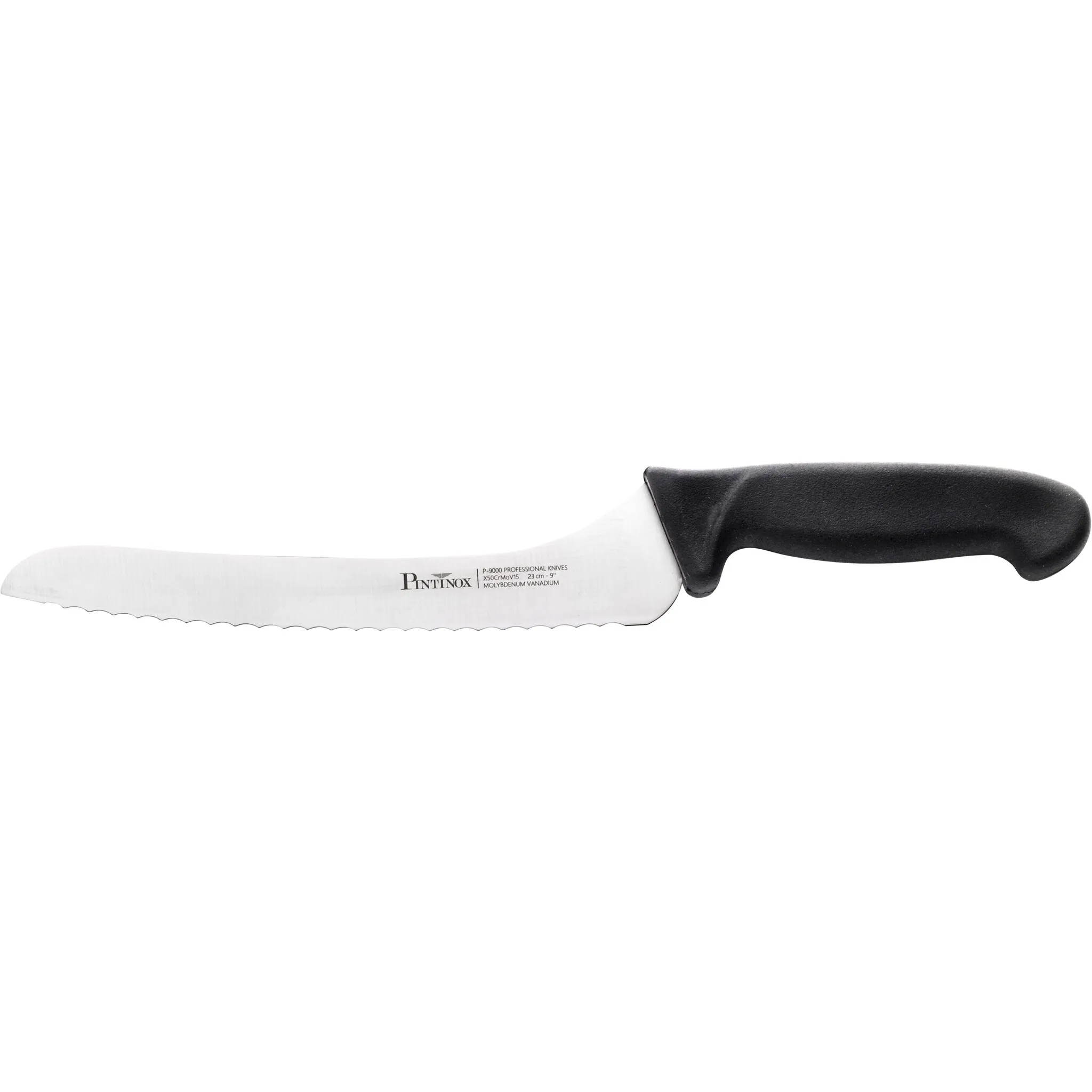 Нож для хлеба PINTINOX «Coltelli P9000», (1 шт.), с нескользящей пластиковой ручкой, длина лезвия 23 см, цвет edelstahlfarben/schwarz
Нож для хлеба PINTINOX «Coltelli P9000», (1 шт.), с нескользящей пластиковой ручкой, длина лезвия 23 см, цвет edelstahlfarben/schwarz