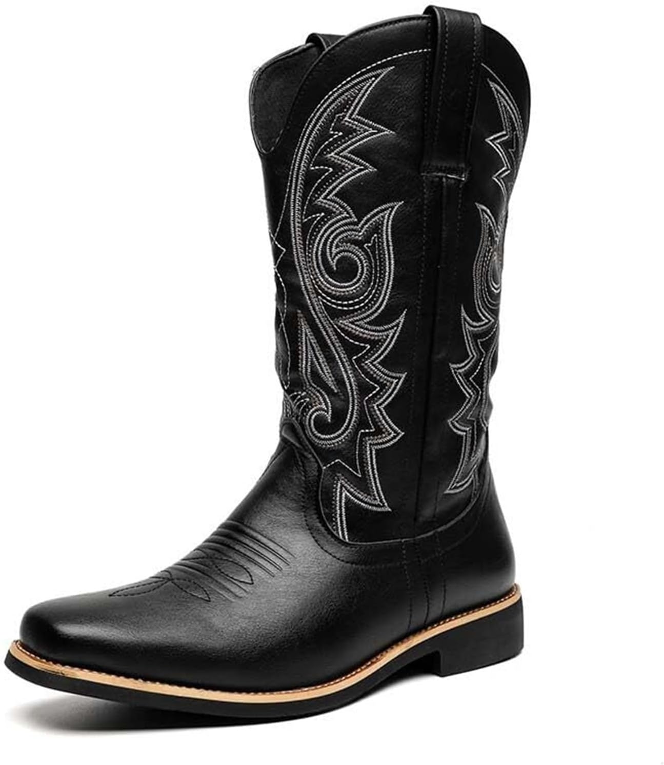 Мужские модные западные ботинки с эластичной вставкой, ковбойские ботинки средней длины с вышивкой, винтажные ботинки с нескользящей подошвой, квадратный носок, широкая голень, кожаные ботинки для мужчин Generic, черный
Мужские модные западные ботинки с эластичной вставкой, ковбойские ботинки средней длины с вышивкой, винтажные ботинки с нескользящей подошвой, квадратный носок, широкая голень, кожаные ботинки для мужчин Generic, черный