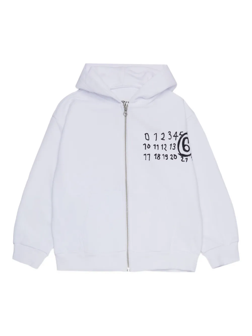 Худи на молнии с принтом MM6 Maison Margiela Kids, белый
Худи на молнии с принтом MM6 Maison Margiela Kids, белый