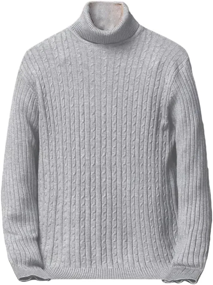 Мужской вязаный свитер с высоким воротником, утепленный, с длинными рукавами
Мужской вязаный свитер с высоким воротником, утепленный, с длинными рукавами