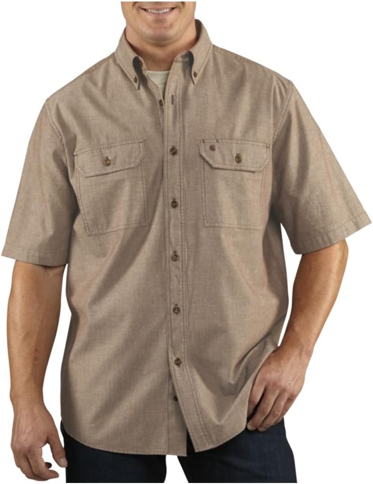Carhartt мужская короткая рубашка S200 из шамбре, Dark Tan Chambray
Carhartt мужская короткая рубашка S200 из шамбре, Dark Tan Chambray