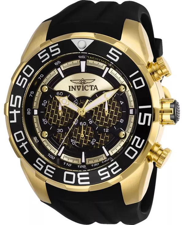 Мужские кварцевые многофункциональные черные силиконовые часы Speedway с золотым циферблатом Invicta, black
Мужские кварцевые многофункциональные черные силиконовые часы Speedway с золотым циферблатом Invicta, black