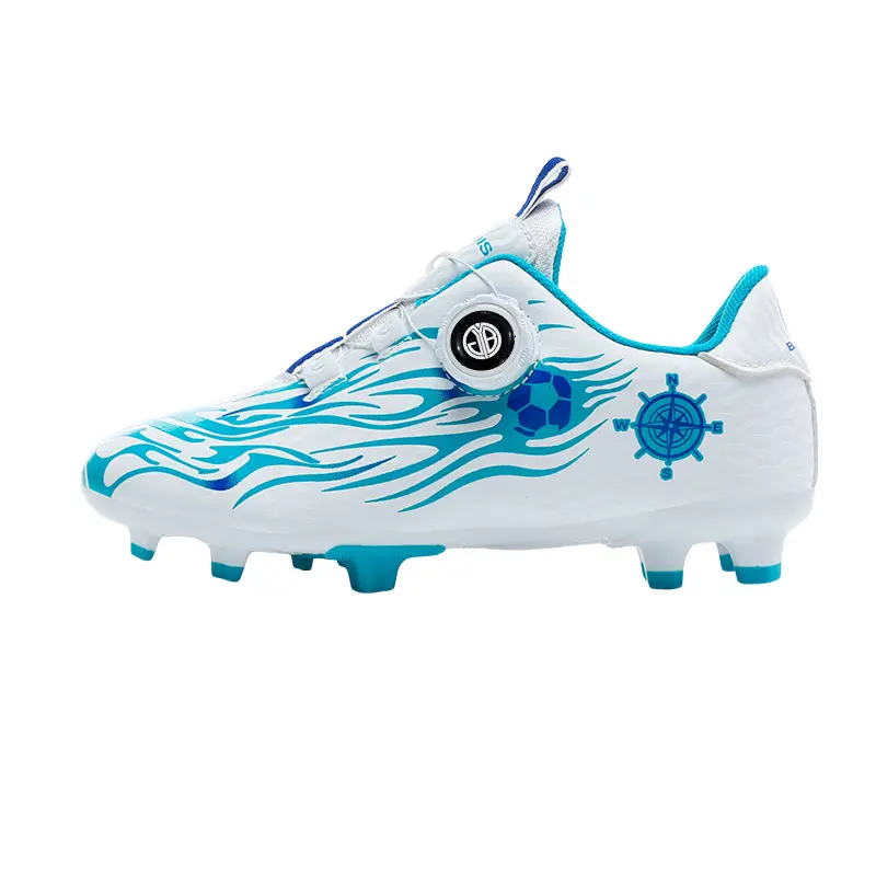 Футбольные бутсы детские, с защитой от скольжения, ударов и истираний, с низким верхом Yi Jiabao, белый/синий 
Футбольные бутсы детские, с защитой от скольжения, ударов и истираний, с низким верхом Yi Jiabao, белый/синий