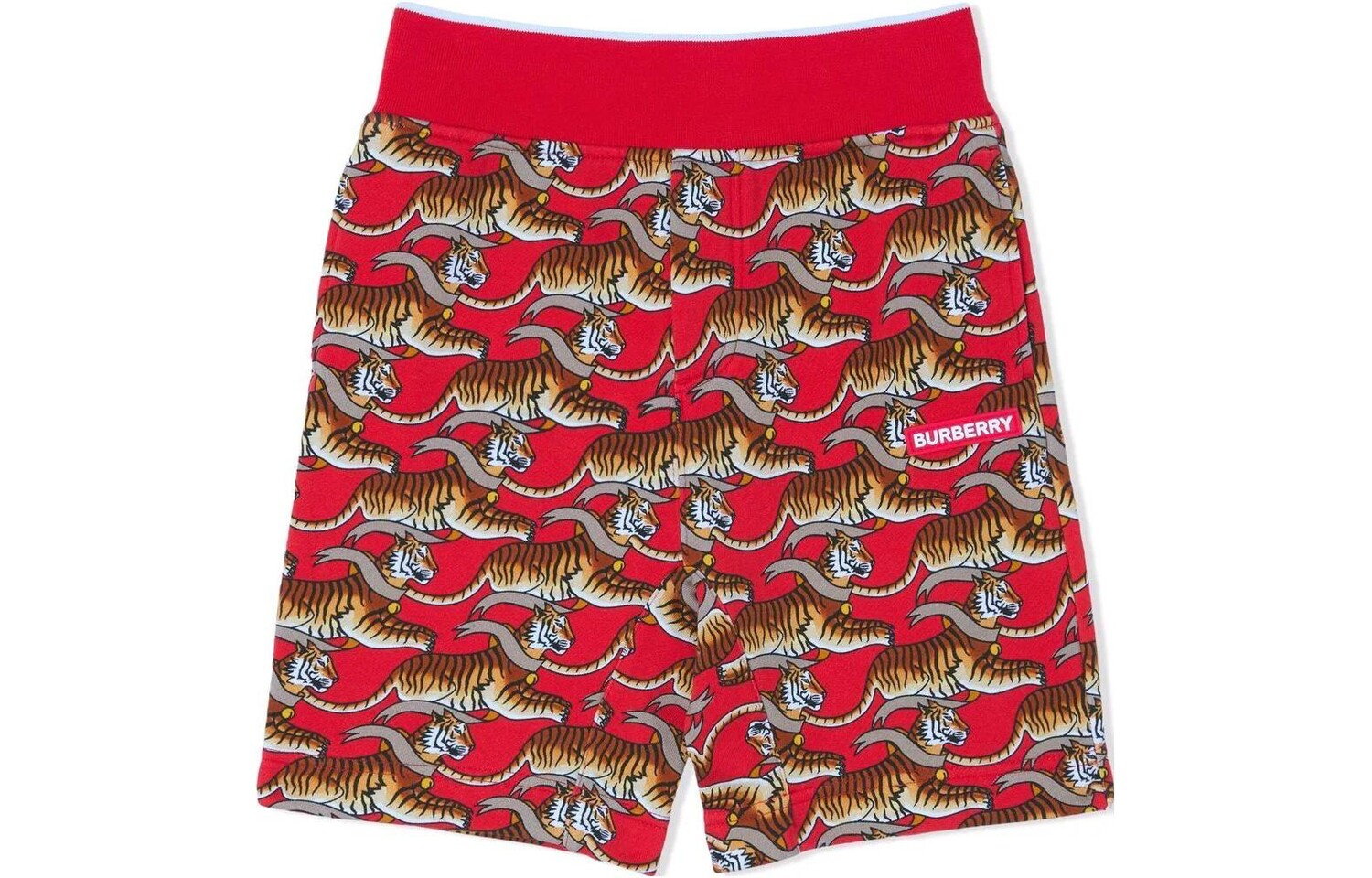 Шорты детские Burberry с принтом тигра, красный 
Шорты детские Burberry с принтом тигра, красный