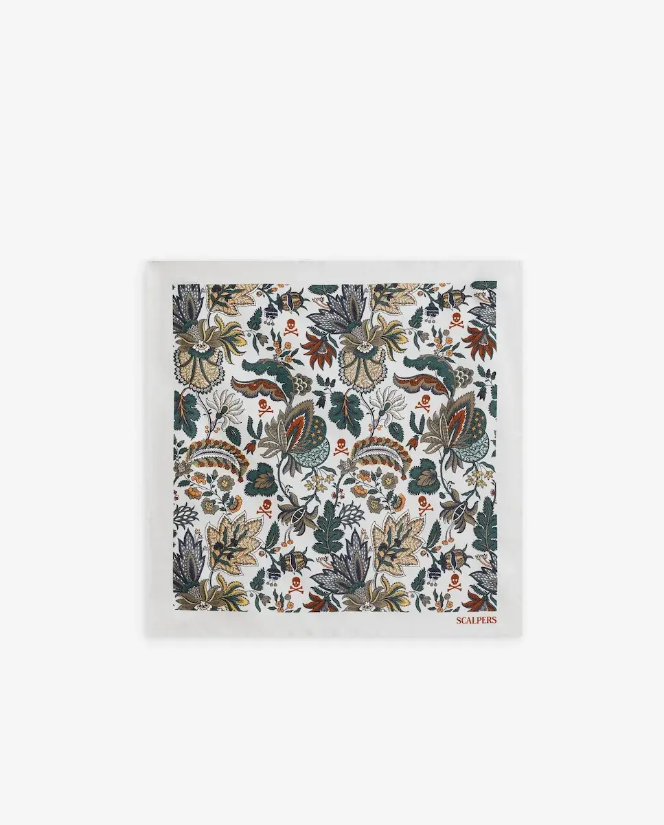 Шелковый мужской платок с принтом Scalpers, серый
Шелковый мужской платок с принтом Scalpers, серый