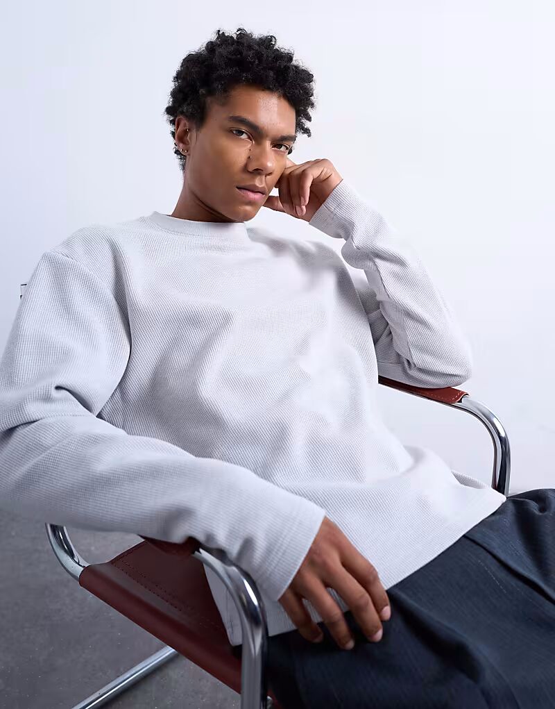 Укороченная футболка с длинными рукавами из плотной вафельной ткани серого цвета Topman
Укороченная футболка с длинными рукавами из плотной вафельной ткани серого цвета Topman