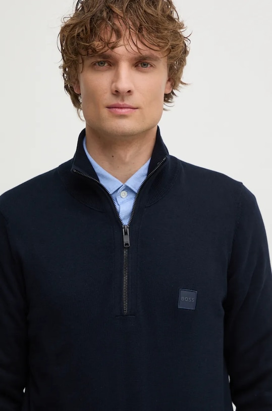 Свитер с добавлением шерсти Boss Orange, темно-синий 
Свитер с добавлением шерсти Boss Orange, темно-синий