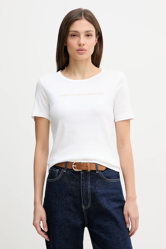 Хлопковая футболка United Colors of Benetton, белый
Хлопковая футболка United Colors of Benetton, белый