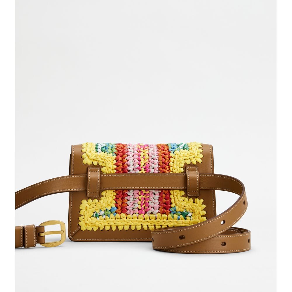 Поясная сумка T Timeless из кожи и рафии Micro с металлическим плечевым ремнем TOD's, мультиколор
Поясная сумка T Timeless из кожи и рафии Micro с металлическим плечевым ремнем TOD's, мультиколор