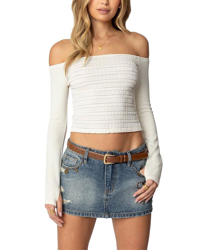 Топ с открытыми плечами Aurelie Edikted, слоновая кость/кремовый
Топ с открытыми плечами Aurelie Edikted, слоновая кость/кремовый