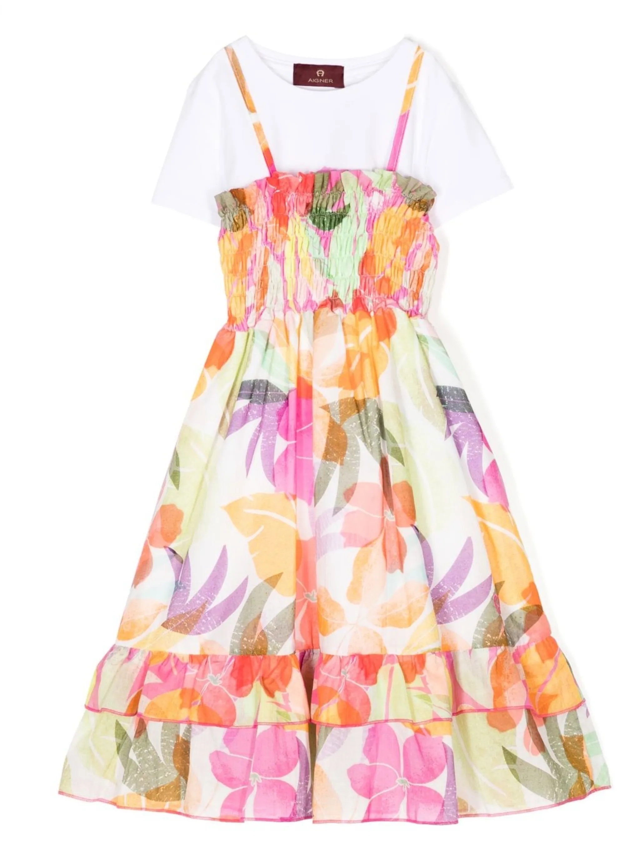 Платье с цветочным принтом Aigner Kids, белый
Платье с цветочным принтом Aigner Kids, белый