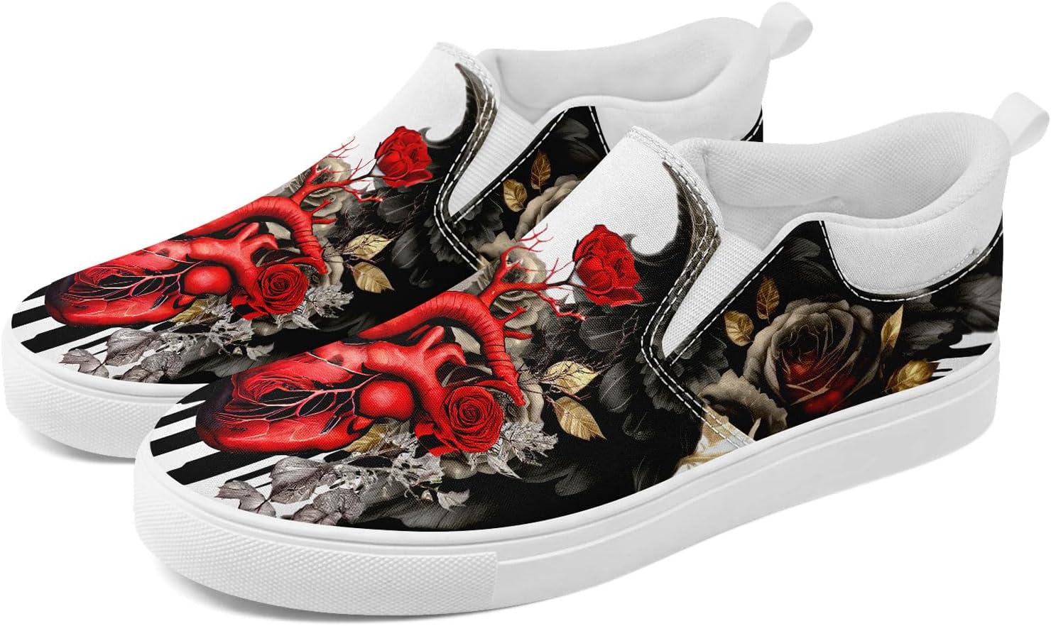 Стильные слипоны AWSOLE с черепом и цветами из канвы для мужчин и женщин, модные, удобные, легкие кроссовки на плоской подошве, белый/черный/красный/золотой
Стильные слипоны AWSOLE с черепом и цветами из канвы для мужчин и женщин, модные, удобные, легкие кроссовки на плоской подошве, белый/черный/красный/золотой