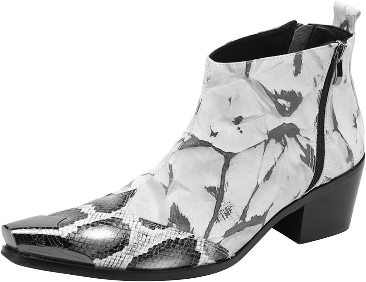 Мужские ботинки Chelsea Santimon с принтом под змеиную кожу, металлическим заостренным носком - стильная застежка-молния и устойчивый каблук - модная повседневная обувь, для вечеринок и ночных выходов, светло-серый
Мужские ботинки Chelsea Santimon с принтом под змеиную кожу, металлическим заостренным носком - стильная застежка-молния и устойчивый каблук - модная повседневная обувь, для вечеринок и ночных выходов, светло-серый