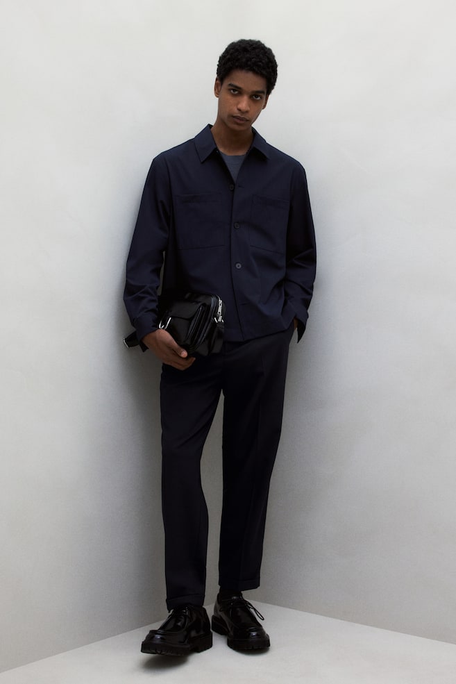 Зауженные брюки свободного кроя H&M, синий
Зауженные брюки свободного кроя H&M, синий