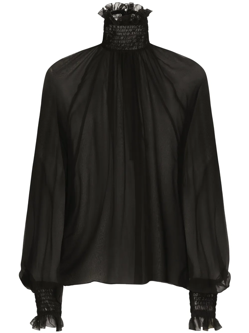 Шелковая блузка с высоким воротником DOLCE & GABBANA, черный
Шелковая блузка с высоким воротником DOLCE & GABBANA, черный