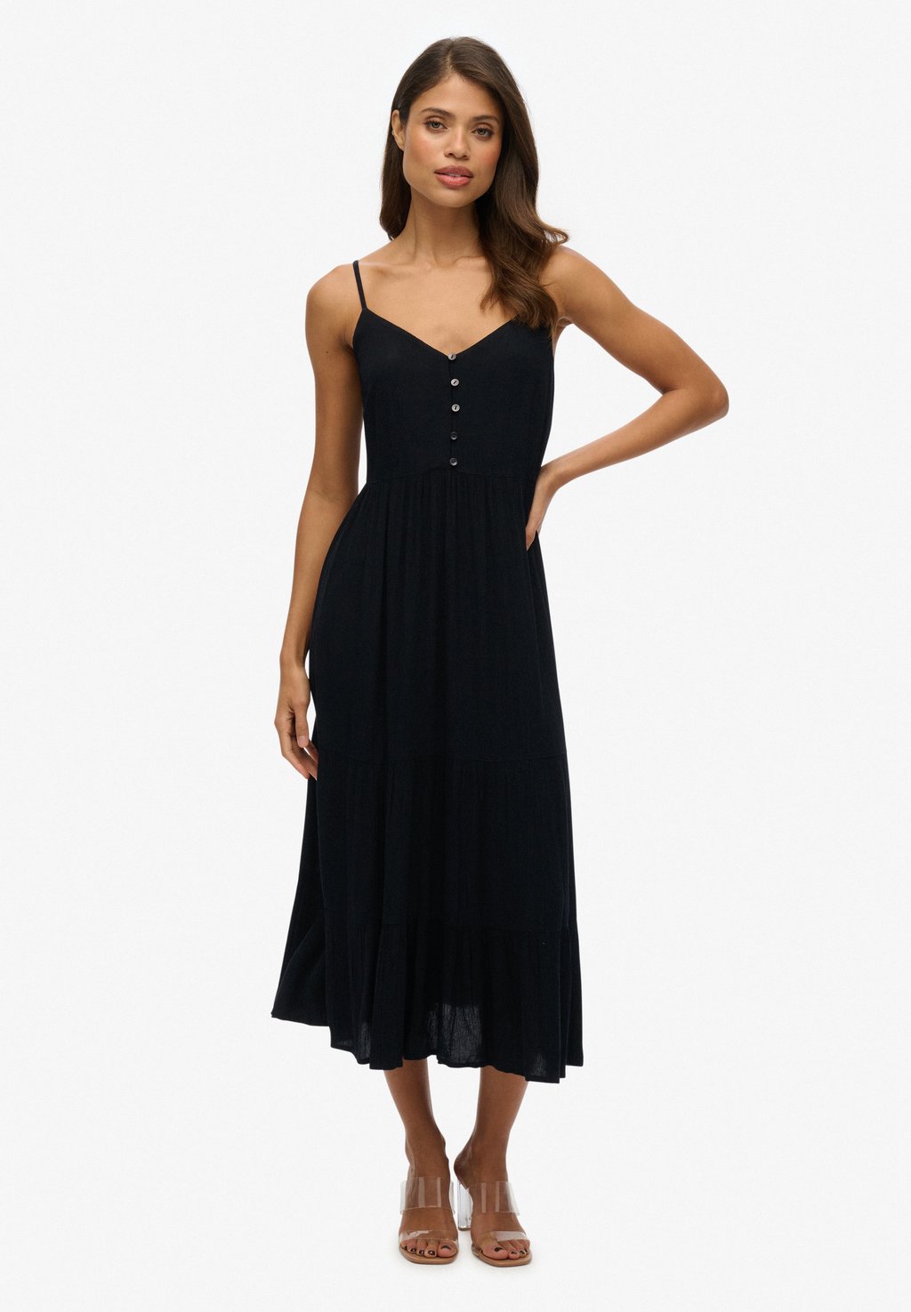 Платье-рубашка HALF BUTTON TIERED Superdry, черный
Платье-рубашка HALF BUTTON TIERED Superdry, черный