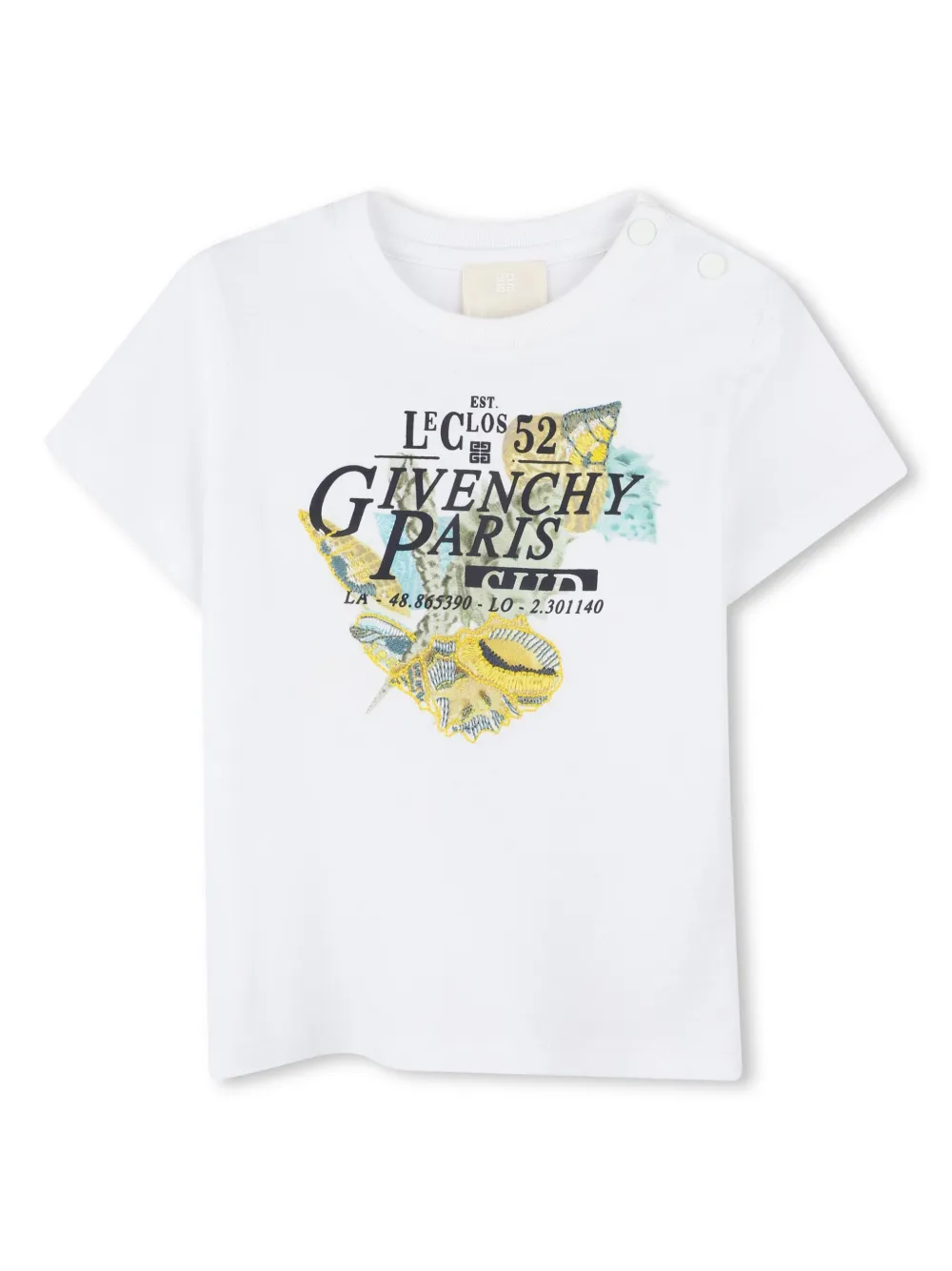 Футболка с надписью Givenchy Kids, белый 
Футболка с надписью Givenchy Kids, белый