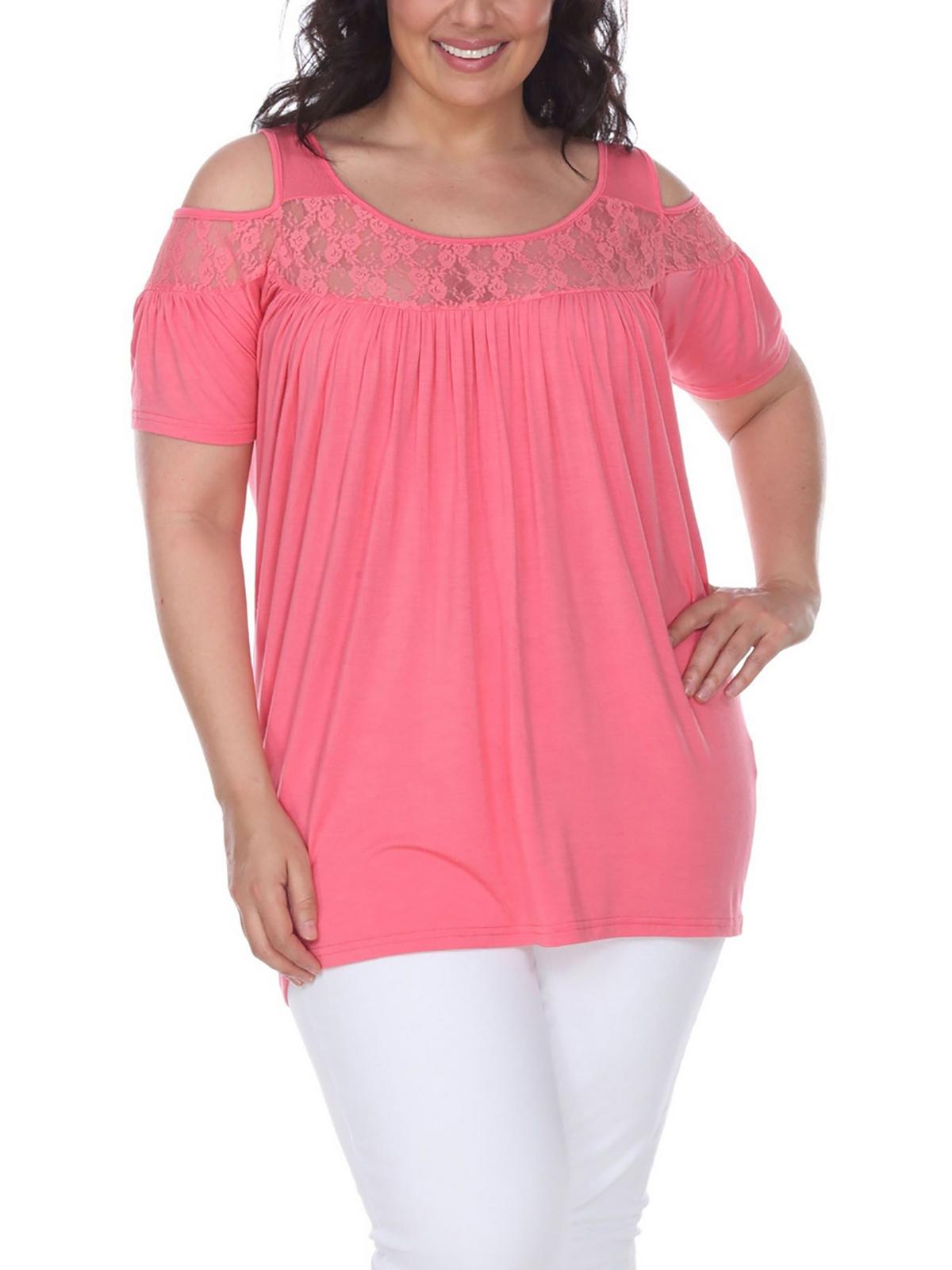 Плюс Женский вискозный пуловер с кружевной отделкой Топ White Mark, розовый
Плюс Женский вискозный пуловер с кружевной отделкой Топ White Mark, розовый