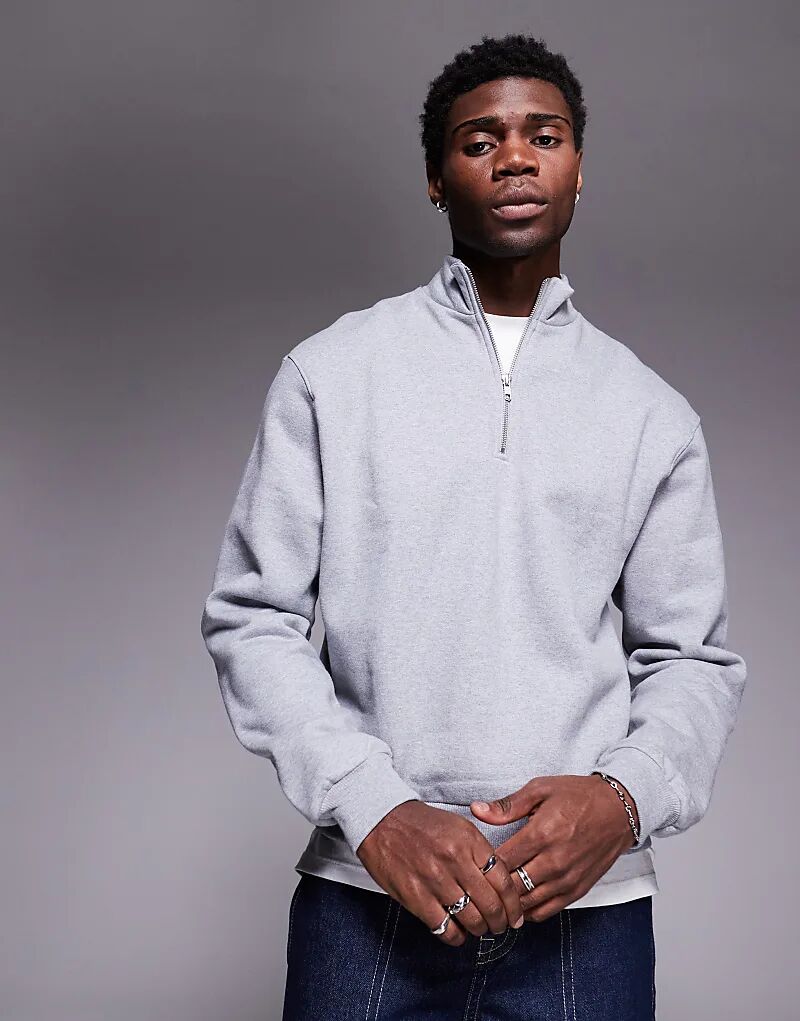 Толстовка свободного кроя премиум-класса с застежкой-молнией на четверть метра, плотностью 400 г/м², серого меланжевого цвета ASOS DESIGN
Толстовка свободного кроя премиум-класса с застежкой-молнией на четверть метра, плотностью 400 г/м², серого меланжевого цвета ASOS DESIGN