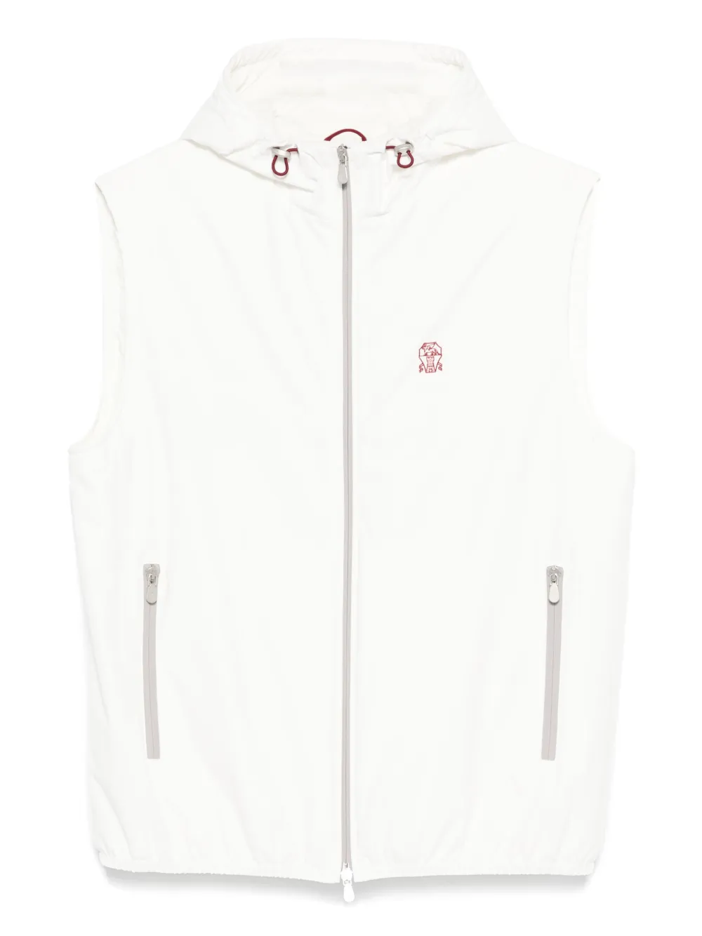 Жилет с капюшоном Brunello Cucinelli, белый
Жилет с капюшоном Brunello Cucinelli, белый