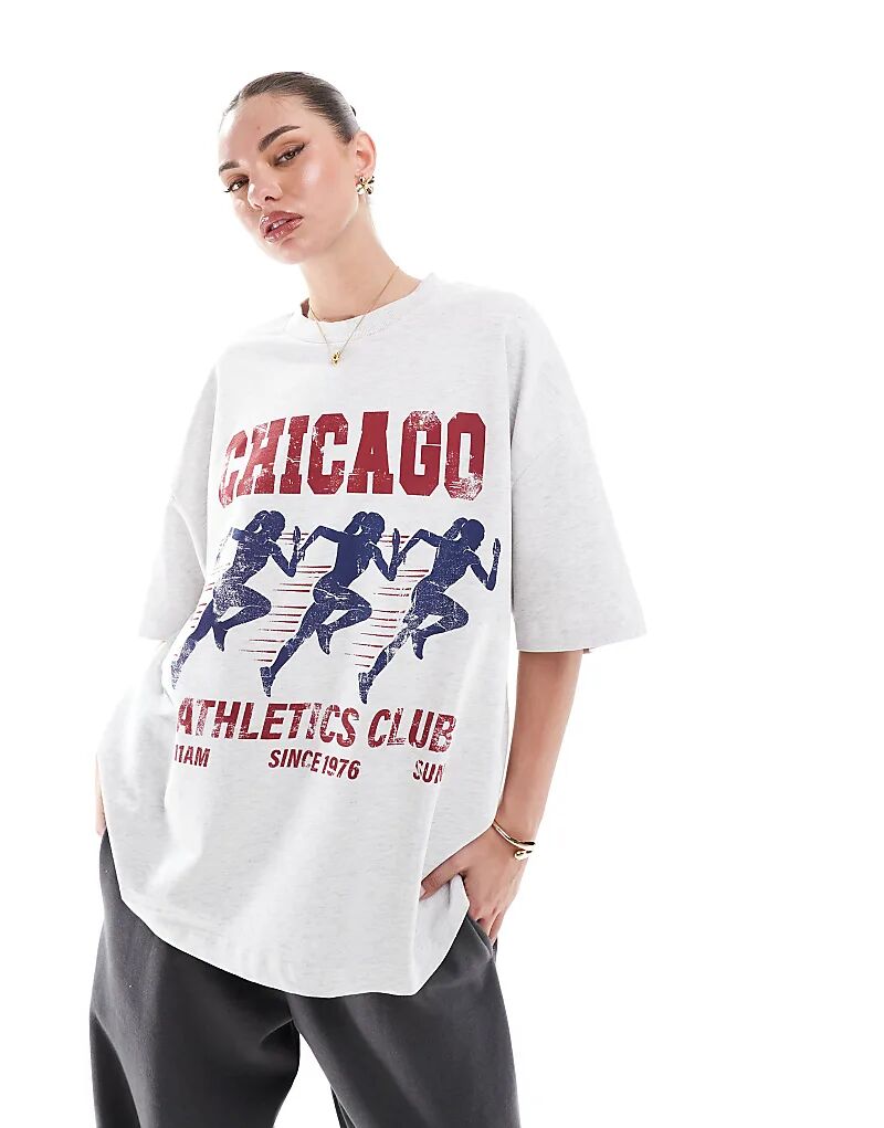 Футболка oversize с графикой легкоатлетического клуба Чикаго в цвете ice marl ASOS DESIGN
Футболка oversize с графикой легкоатлетического клуба Чикаго в цвете ice marl ASOS DESIGN
