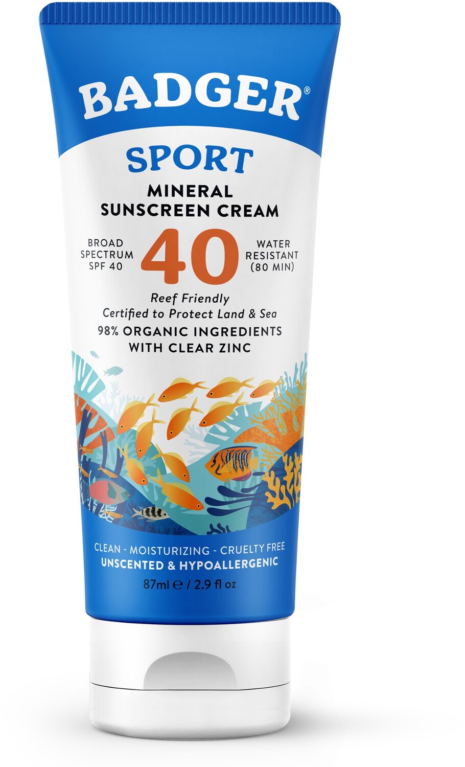 SPF 40 Protect Land & Sea Прозрачный цинковый солнцезащитный крем в тюбике - 2,9 жидк. унция Badger
SPF 40 Protect Land & Sea Прозрачный цинковый солнцезащитный крем в тюбике - 2,9 жидк. унция Badger
