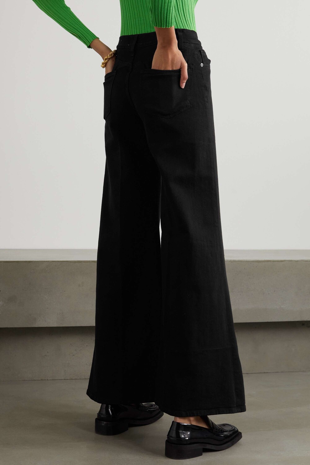 FRAME широкие джинсы Le Palazzo с высокой посадкой, черный
FRAME широкие джинсы Le Palazzo с высокой посадкой, черный