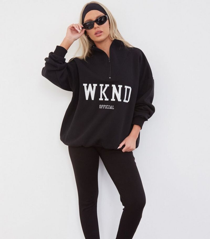 WKNDGIRL Черный свитшот на молнии до половины с логотипом WKNDGIRL, черный
WKNDGIRL Черный свитшот на молнии до половины с логотипом WKNDGIRL, черный
