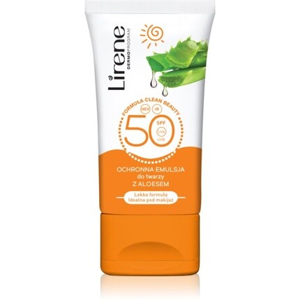 LIRENE Защитная эмульсия для лица с алоэ SPF50 50 мл
LIRENE Защитная эмульсия для лица с алоэ SPF50 50 мл